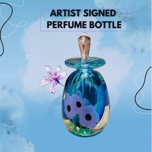 Artist Signed Blown Glass Perfume Bottle & Stopper